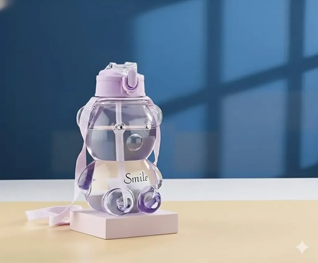 Teddy Bear Water Bottle Transparent